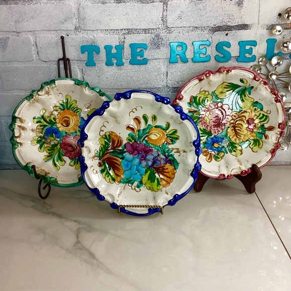 COPY - Vintage Italian Handcrafted Hand Painted Artisan Italian Bowls, 9.5